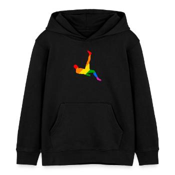Rainbow Soccer Player - Kinder Organic Hoodie Mini Cruiser von Stanley/Stella - Schwarz - Vorne - AI Model Kid Male (0cm)