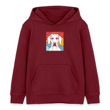 Rhodesian Ridgeback - Kinder Organic Hoodie Mini Cruiser von Stanley/Stella - Burgunderrot - Vorne - AI Model Kid Female (0cm)
