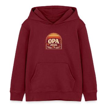Opa 2026 | Werdender Opa - Kinder Organic Hoodie Mini Cruiser von Stanley/Stella - Burgunderrot - Vorne - AI Model Kid Female (0cm)