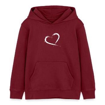 Heart design brush graphique vectoriel - Sweat à capuche enfant bio Stanley/Stella - bordeaux - Devant - AI Model Kid Female (0cm)