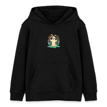 Fantôme d’Halloween - Sweat à capuche enfant bio Stanley/Stella - noir - Devant - AI Model Kid Male (0cm)
