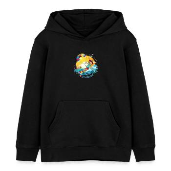 Bunte Illustration eines Kitesurfers - Kinder Organic Hoodie Mini Cruiser von Stanley/Stella - Schwarz - Vorne - AI Model Kid Male (0cm)