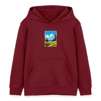 Affiche de voyage souvenir du parc national de Grand Teton - Sweat à capuche enfant bio Stanley/Stella - bordeaux - Devant - AI Model Kid Female (0cm)
