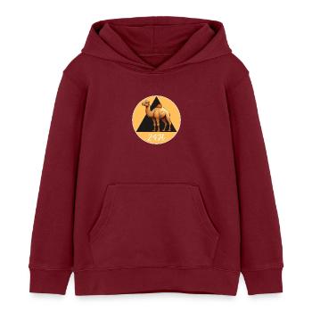 Camel 24h - Kids Organic Hoodie by Stanley/Stella - burgundy - Front - AI Model Kid Female (0cm)