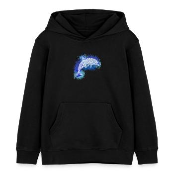 Zentangle-Delfin - Kinder Organic Hoodie Mini Cruiser von Stanley/Stella - Schwarz - Vorne - AI Model Kid Male (0cm)