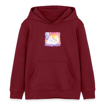 Kaninchen im Zuckerwald - Kinder Organic Hoodie Mini Cruiser von Stanley/Stella - Burgunderrot - Vorne - AI Model Kid Female (0cm)