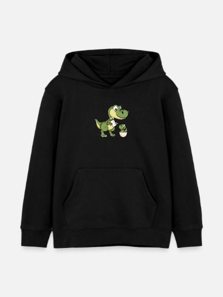 Dinosaurier Milch Baby Dino Dinos Geschwister - Kinder Organic Hoodie Mini Cruiser von Stanley/Stella - Schwarz