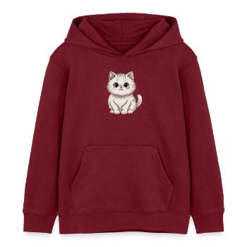 Persian cat - Kids Organic Hoodie by Stanley/Stella - burgundy - Front - AI Model Kid Female (0cm)