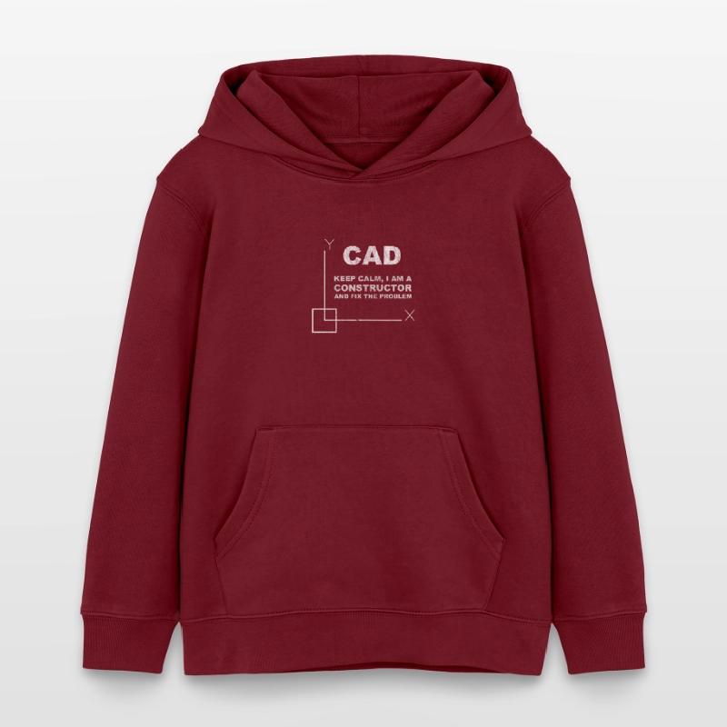 CAD Keep Calm Constructor Engineering Kinder Organic Hoodie Mini Cruiser von Stanley/Stella