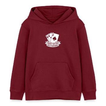 Poker Overwinning - Kinder hoodie biologisch Stanley/Stella - bourgognerood - Voor - AI Model Kid Female (0cm)
