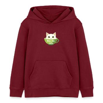Miau-Cha Latte - Kinder Organic Hoodie Mini Cruiser von Stanley/Stella - Burgunderrot - Vorne - AI Model Kid Female (0cm)