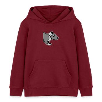 Ratte Vorderseite Halb Neugierig Lustig Nagetier - Kinder Organic Hoodie Mini Cruiser von Stanley/Stella - Burgunderrot - Vorne - AI Model Kid Female (0cm)