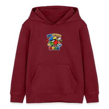 Dinosaurier Alphabet ABC Poster Kinderzimmer Dino  - Kinder Organic Hoodie Mini Cruiser von Stanley/Stella - Burgunderrot - Vorne - AI Model Kid Female (0cm)