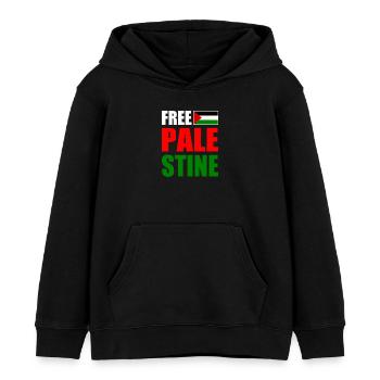 Free palestine - Kids Organic Hoodie by Stanley/Stella - black - Front - AI Model Kid Male (0cm)