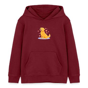 Goldiger Golden Retriever (Comic) - Kinder Organic Hoodie Mini Cruiser von Stanley/Stella - Burgunderrot - Vorne - AI Model Kid Female (0cm)