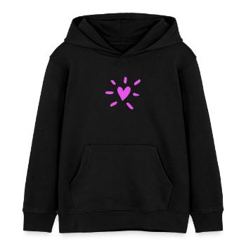 Herz Strahlen Liebe Love pink Comic Like Fan - Kinder Organic Hoodie Mini Cruiser von Stanley/Stella - Schwarz - Vorne - AI Model Kid Male (0cm)