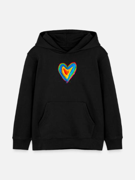 Herz - Kinder Organic Hoodie Mini Cruiser von Stanley/Stella - Schwarz