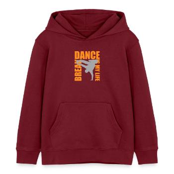 break dance is my life - Kids Organic Hoodie by Stanley/Stella - burgundy - Front - AI Model Kid Female (0cm)