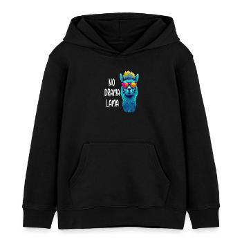 No Drama Lama mit Sonnenbrille Neon Alpaka - Kinder Organic Hoodie Mini Cruiser von Stanley/Stella - Schwarz - Vorne - AI Model Kid Male (0cm)