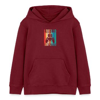 Stufe 6 6 Freigeschaltetes Geschenk - Kinder Organic Hoodie Mini Cruiser von Stanley/Stella - Burgunderrot - Vorne - AI Model Kid Female (0cm)