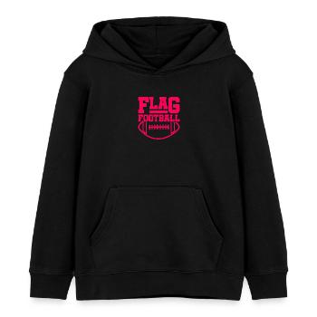 Flag Football - Kids Organic Hoodie by Stanley/Stella - black - Front - AI Model Kid Male (0cm)