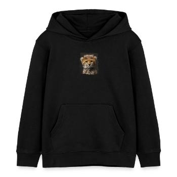Cheetah Geparde Gepard - Kinder Organic Hoodie Mini Cruiser von Stanley/Stella - Schwarz - Vorne - AI Model Kid Male (0cm)