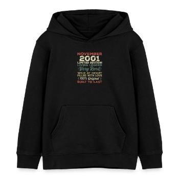 Legend Since November 2001 Vintage November 2001 - Kids Organic Hoodie by Stanley/Stella - black - Front - AI Model Kid Male (0cm)