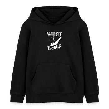 Aerialist What Gravity - Kids Organic Hoodie by Stanley/Stella - black - Front - AI Model Kid Male (0cm)