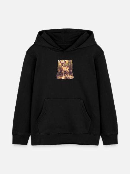 Hirsche Hirsch - Kinder Organic Hoodie Mini Cruiser von Stanley/Stella - Schwarz