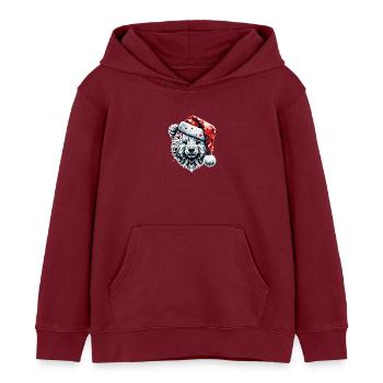 Polygon Kunst Eisbär Weihnachtsmütze Original - Kinder Organic Hoodie Mini Cruiser von Stanley/Stella - Burgunderrot - Vorne - AI Model Kid Female (0cm)