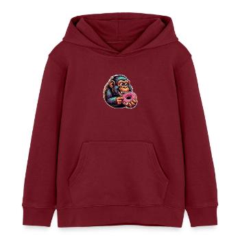 Donut de Néandertal - Sweat à capuche enfant bio Stanley/Stella - bordeaux - Devant - AI Model Kid Female (0cm)
