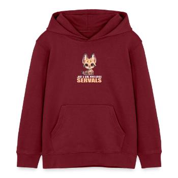 Servale Serval - Kinder Organic Hoodie Mini Cruiser von Stanley/Stella - Burgunderrot - Vorne - AI Model Kid Female (0cm)