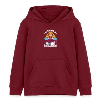 Diplôme en Infirmière Mère Allaitante - Sweat à capuche enfant bio Stanley/Stella - bordeaux - Devant - AI Model Kid Female (0cm)