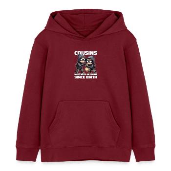 COUSINS UND COUSINEN VON GEBURT AN PARTNER IN CRIME - Kinder Organic Hoodie Mini Cruiser von Stanley/Stella - Burgunderrot - Vorne - AI Model Kid Female (0cm)