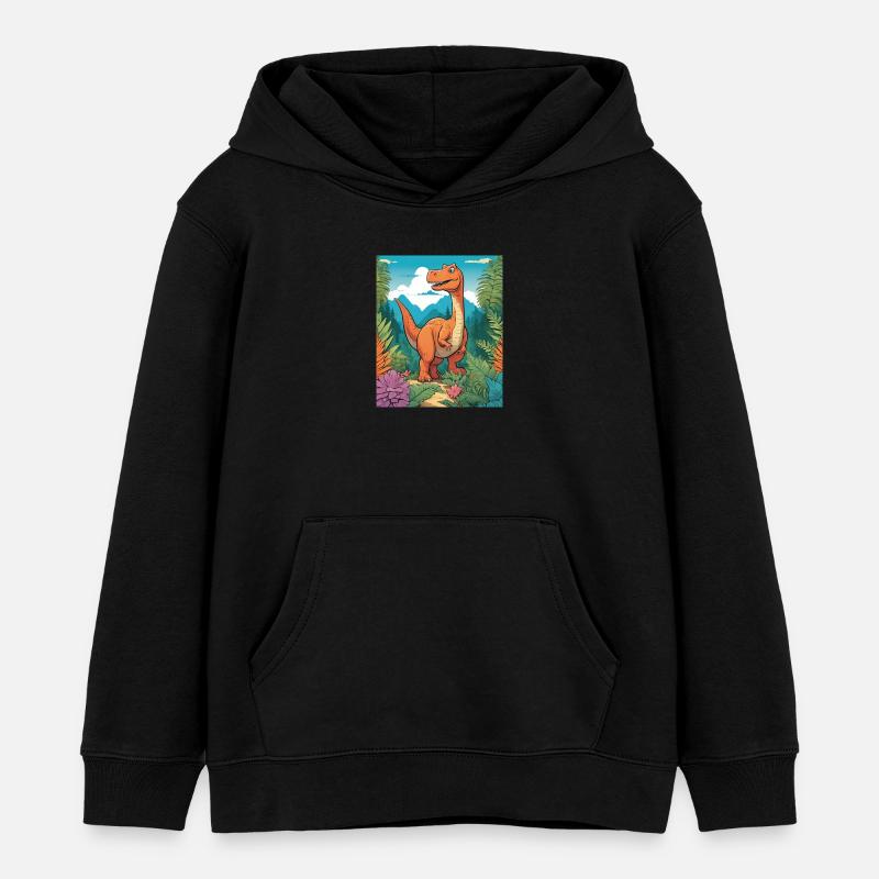 Dinosaure - Sweat à capuche enfant bio Stanley/Stella - noir