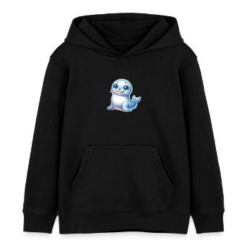 Robbe Seehund - Kinder Organic Hoodie Mini Cruiser von Stanley/Stella - Schwarz - Vorne - AI Model Kid Male (0cm)