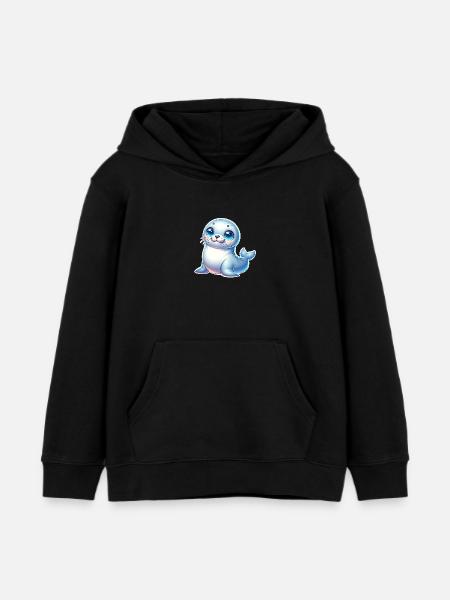 Robbe Seehund - Kinder Organic Hoodie Mini Cruiser von Stanley/Stella - Schwarz
