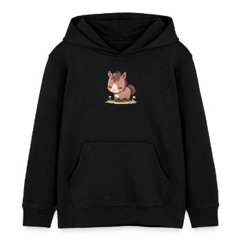 Pferde Pferd - Kinder Organic Hoodie Mini Cruiser von Stanley/Stella - Schwarz - Vorne - AI Model Kid Male (0cm)