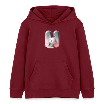Niedlicher Hase neben dem Buchstaben H - Kinder Organic Hoodie Mini Cruiser von Stanley/Stella - Burgunderrot - Vorne - AI Model Kid Female (0cm)