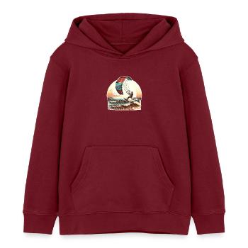 Kitesurf Kitesurfer Kiteboard - Kinder Organic Hoodie Mini Cruiser von Stanley/Stella - Burgunderrot - Vorne - AI Model Kid Female (0cm)