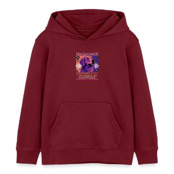 Bâtard. Le remix est meilleur que l’original. - Sweat à capuche enfant bio Stanley/Stella - bordeaux - Devant - AI Model Kid Female (0cm)