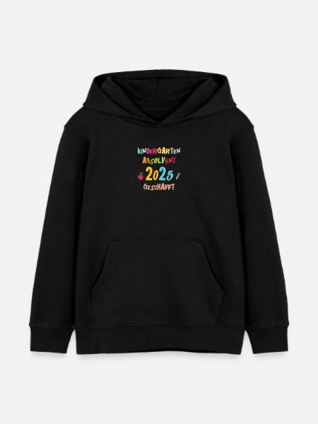 Farewell Kindergarten 2025 Gift Girls Boys - Kids Organic Hoodie by Stanley/Stella - black