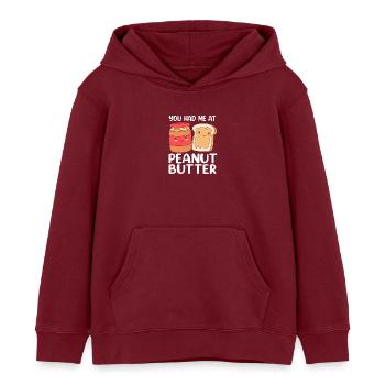 Pâte d’arachide - Sweat à capuche enfant bio Stanley/Stella - bordeaux - Devant - AI Model Kid Female (0cm)