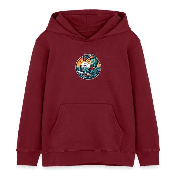 Kitesurfen Kitesurfer Kiteboard - Kinder Organic Hoodie Mini Cruiser von Stanley/Stella - Burgunderrot - Vorne - AI Model Kid Female (0cm)