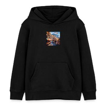 Naples Italy - Kids Organic Hoodie by Stanley/Stella - black - Front - AI Model Kid Male (0cm)