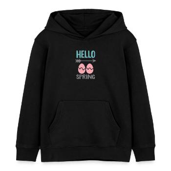 Bonjour le design printanier avec des œufs de Pâques - Sweat à capuche enfant bio Stanley/Stella - noir - Devant - AI Model Kid Male (0cm)