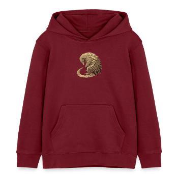 Schuppentiere Pangolin Schuppentier - Kinder Organic Hoodie Mini Cruiser von Stanley/Stella - Burgunderrot - Vorne - AI Model Kid Female (0cm)