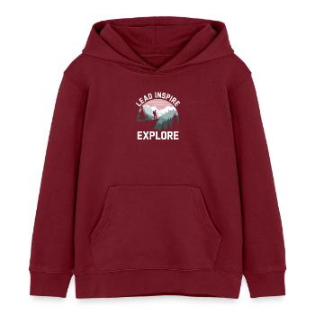 Scout Guide Scout Camping - Kids Organic Hoodie by Stanley/Stella - burgundy - Front - AI Model Kid Female (0cm)