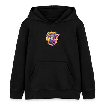 Bunte Kuh im Farbwirbel - Kinder Organic Hoodie Mini Cruiser von Stanley/Stella - Schwarz - Vorne - AI Model Kid Male (0cm)