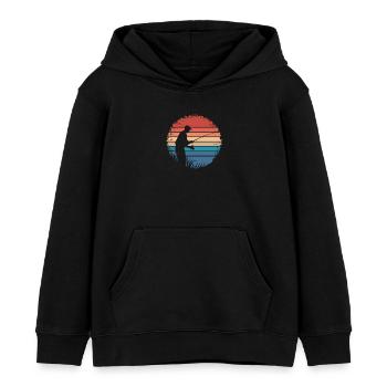 Rétro Vintage Pêche En Plein Air Pêche Amoureux Cadeaux - Sweat à capuche enfant bio Stanley/Stella - noir - Devant - AI Model Kid Male (0cm)